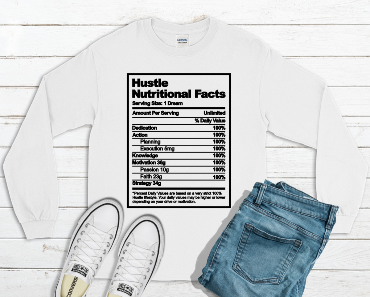 Hustle Nutritional Facts - black