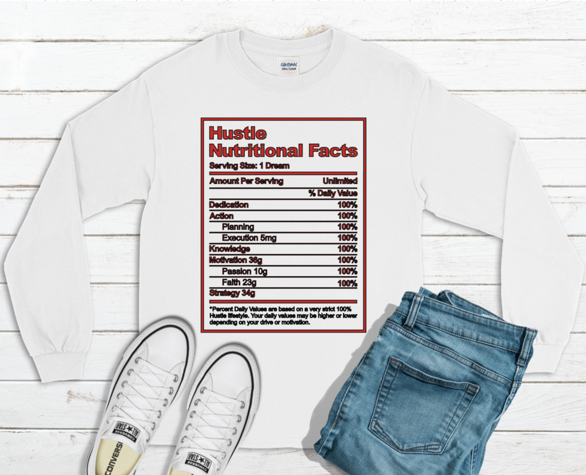 Hustle Nutritional Facts T-Shirt - red