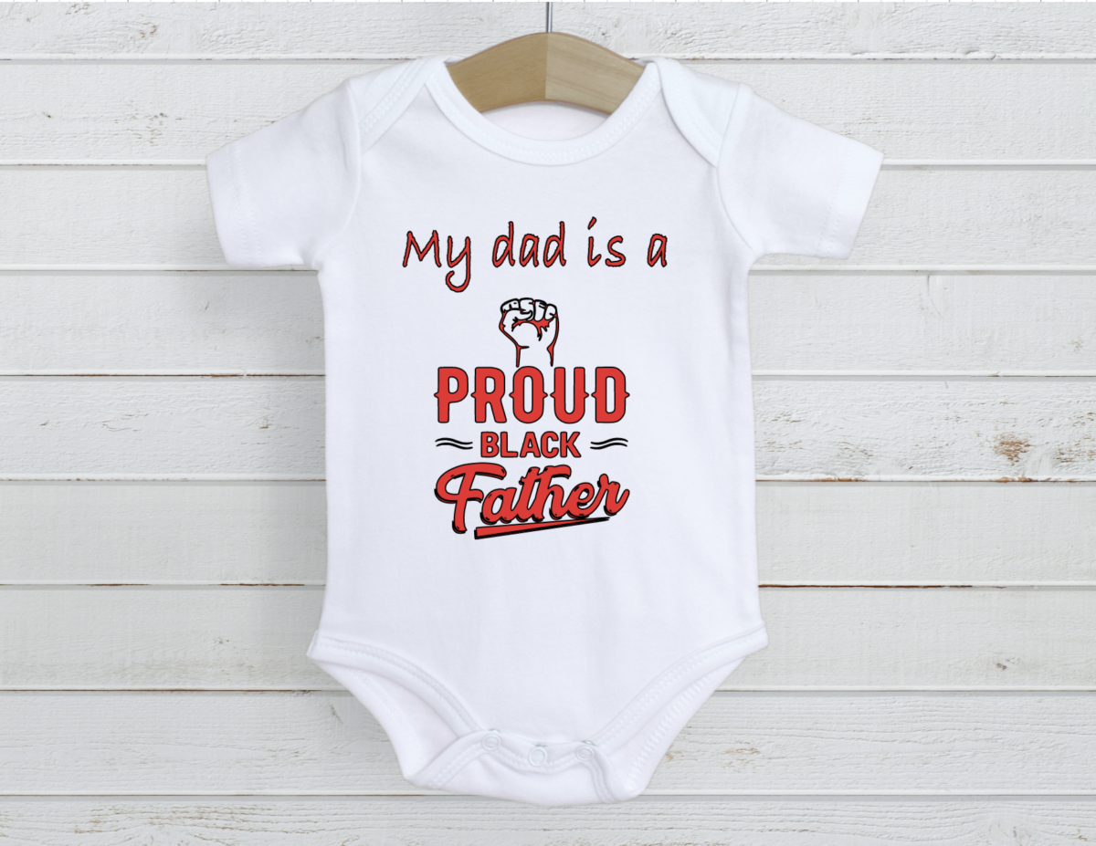 My dad is a proud black father onesie red
