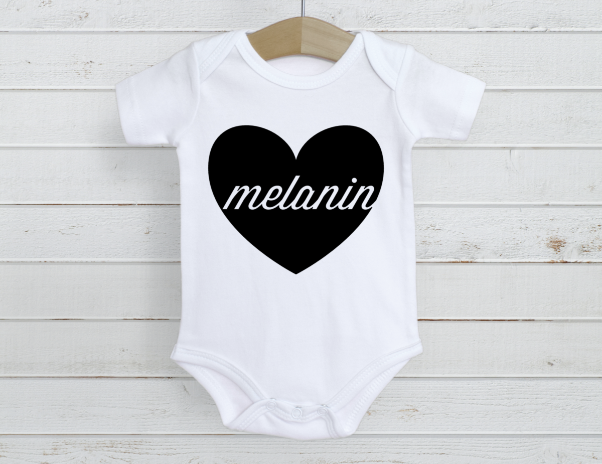 Melanin Heart Black Onesie