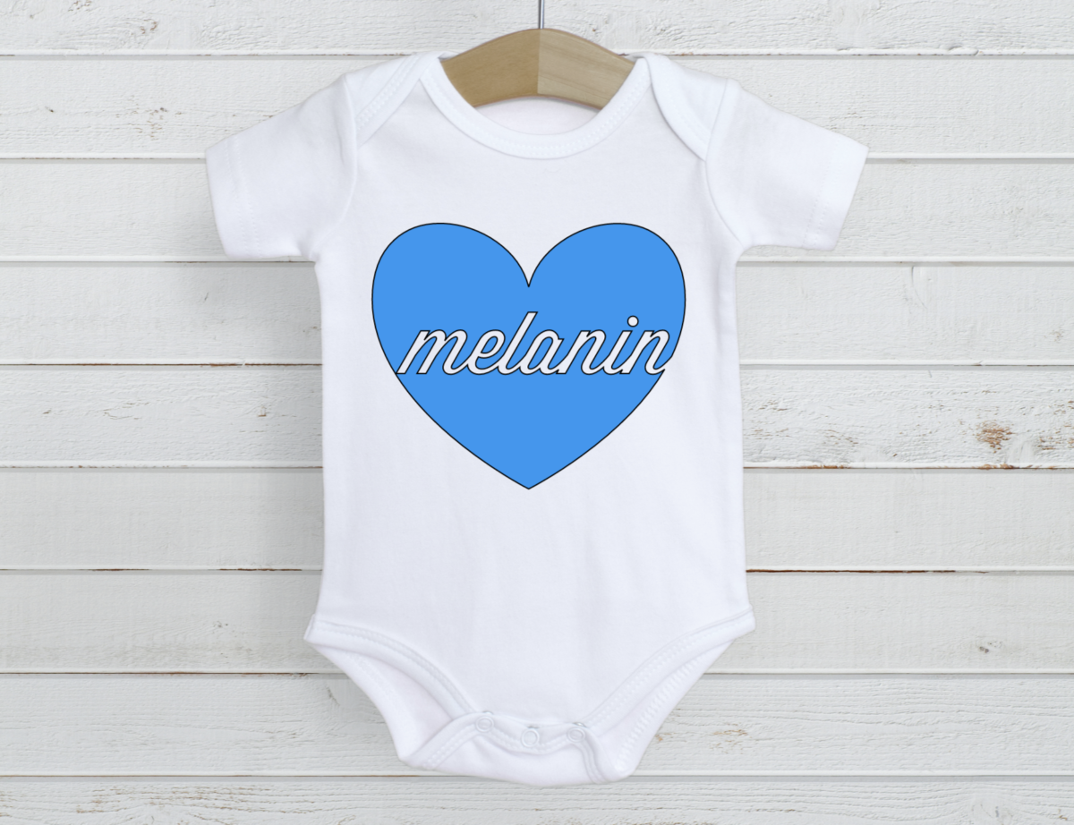Melanin Heart Sky Blue Onesie