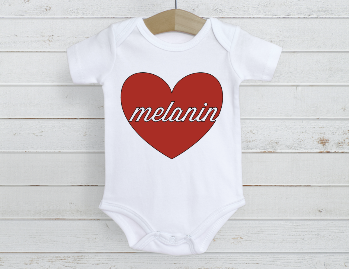 Melanin Heart Red Onesie