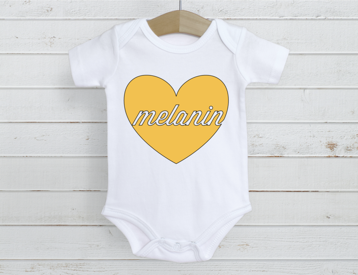 Melanin Heart Yellow Onesie