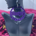 Bamboo Inspired Mirror Acrylic "Beautiful" Earrings