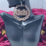 Bamboo Inspired Mirror Acrylic Name Earrings